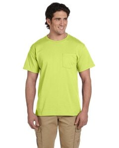 Jerzees 29P - T-shirt à poche en tissu 50/50 Heavyweight Blend™ de 5,6 oz. Vert Sécurité