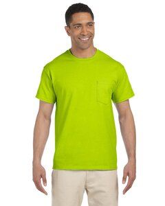 Gildan G230 - T-shirt à poche en coton Ultra Cotton® 6 Oz. Pocket T-Shirt (2300) Vert Sécurité