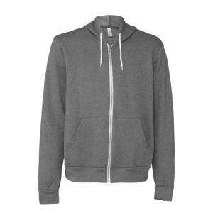 Bella+Canvas 3739 - Unisex Full-Zip Hooded Sweatshirt Gris foncé