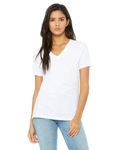 Bella+Canvas 6405 - Relaxed Short Sleeve Jersey V-Neck T-Shirt Blanc