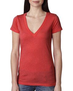 Next Level 6740 - T-Shirt Triblend Deep V Vintage Red