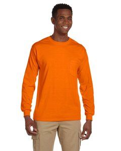 Gildan G241 - T-Shirt Ultra Cotton® 6 Oz. à manches longues avec poche Safety Orange