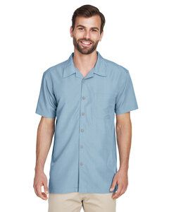 Harriton M560 - Chemise de camp texturée Barbados Cloud Blue