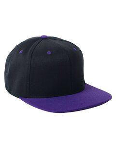 Flexfit 110FT - Casquette classique bicolore ajustée Noir/Mauve