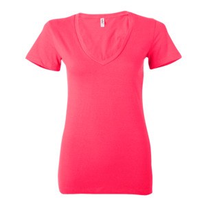 Bella+Canvas B6035 - T-shirt en jersey à manches courtes et col en V profond pour femmes Rouge
