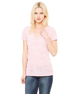 Bella+Canvas B6035 - T-shirt en jersey à manches courtes et col en V profond pour femmes