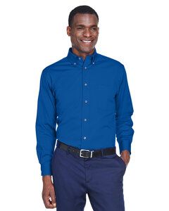 Harriton M500 - Chemise en sergé à manches longues Easy Blend avec système anti-taches Bleu Francais