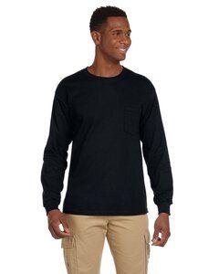 Gildan G241 - T-Shirt Ultra Cotton® 6 Oz. à manches longues avec poche Noir