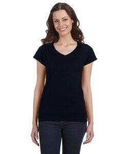 Gildan G64VL - T-shirt à manches courtes Softstyle® 4.5 Oz. T-Shirt col en V Junior Fit Noir