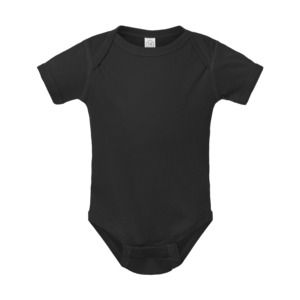 Rabbit Skins 4400 - Body pour bébé avec épaules en côte Noir