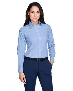 Devon & Jones D645W - T-Shirt Ladies Crown Collection Banker Stripe Bleu Francais