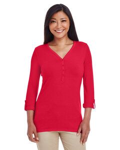Devon & Jones DP186W - Chandail en tricot à manches transformables avec patte en Y pour femmes Perfect Fit Rouge