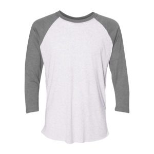 Next Level 6051 - T-shirt raglan unisexe à manches trois-quarts en tri-blende Heather White/ Premium Heather