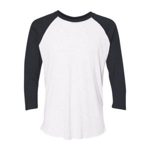 Next Level 6051 - T-shirt raglan unisexe à manches trois-quarts en tri-blende Heather White/ Vintage Black