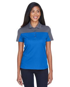 Core 365 CE101W - Polo piqué Performance Balance Color Block pour femme True Royal/Carbon