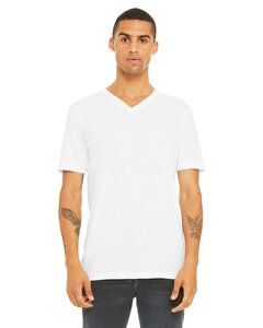 Bella+Canvas 3415C - T-shirt col V à manches courtes en jersey unisexe Solid White Triblend