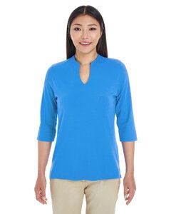 Devon & Jones DP188W - T-Shirt Top à encolure ouverte pour femme Perfect Fit Tailored Bleu Francais