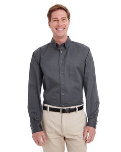 Harriton M581 - T-Shirt Hommes Foundation 100% coton à manches longues Dark Charcoal