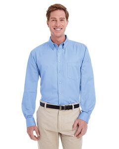 Harriton M581 - T-Shirt Hommes Foundation 100% coton à manches longues Industry Blue