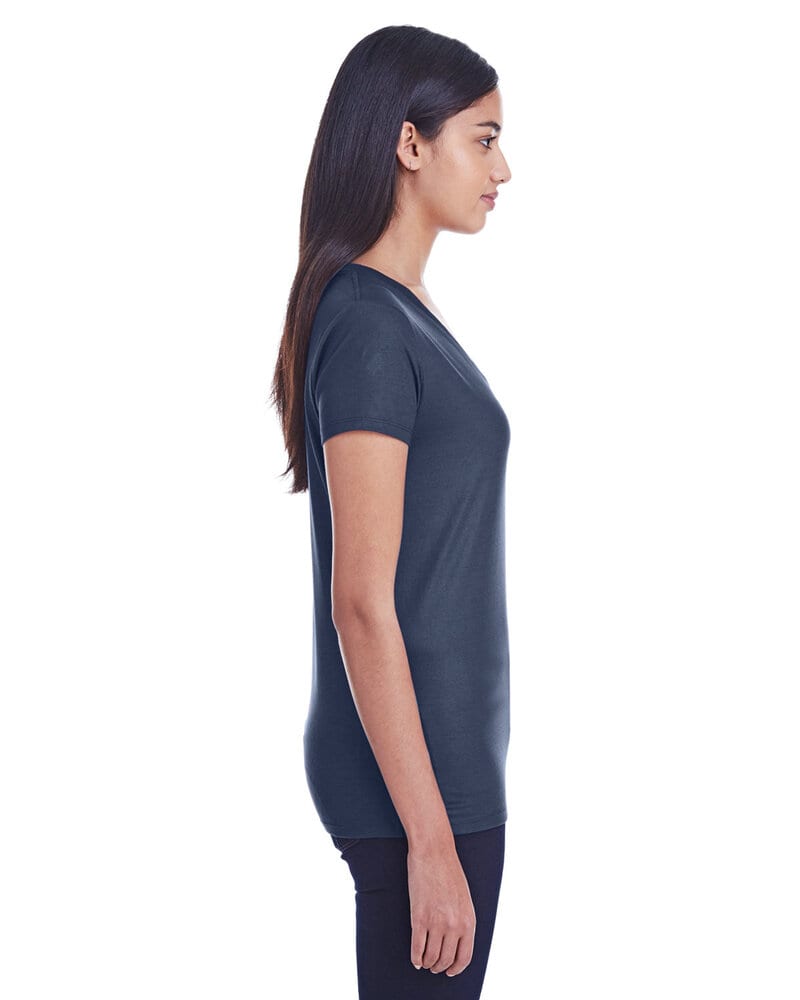Threadfast 240RV - T-shirt col V en jersey liquide pour femme