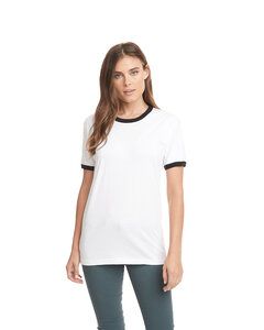 Next Level 3604 - T-Shirt unisexe Ringer Blanc/Noir