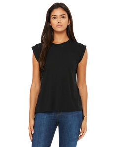 Bella+Canvas 8804 - T-shirt musclé fluide pour femmes avec poignet roulé Noir