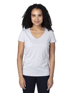 Threadfast 200RV - T-Shirt à col V à manches courtes pour femme Ultimate Argent