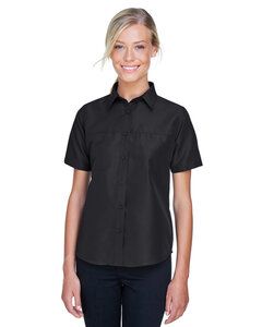 Harriton M580W - Chemise à manches courtes Key West Performance Staff pour femmes Noir