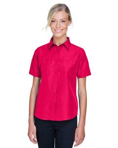 Harriton M580W - Chemise à manches courtes Key West Performance Staff pour femmes Rouge