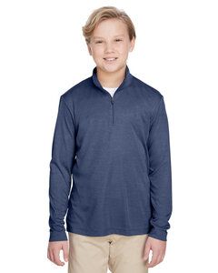 Team 365 TT31HY - Zone Sonic Heather Performance Quarter-Zip pour enfant Sp Drk Nvy Hth