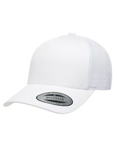 Yupoong 6506 - Casquette 5 panneaux Retro Trucker pour adulte Blanc