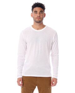 Alternative Apparel 5100BP - T-shirt à manches longues en jersey vintage Keeper pour homme Blanc
