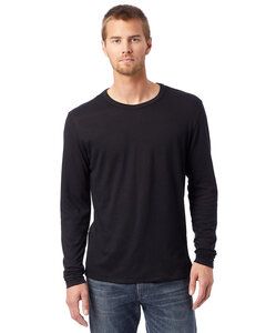 Alternative Apparel 5100BP - T-shirt à manches longues en jersey vintage Keeper pour homme Noir