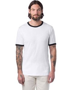 Alternative Apparel 5103BP - T-shirt unisexe à manches longues en jersey vintage Keeper Blanc/Noir
