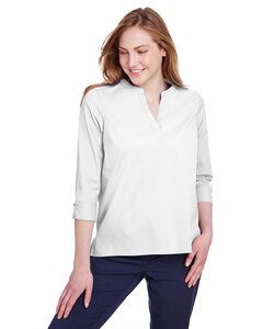 Devon & Jones DG542W - Chemise Tunique extensible Crown Lux Performance pour femme Blanc