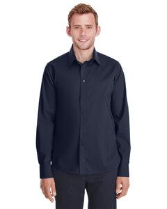 Devon & Jones DG561 - Chemise non cintrée en tissu Broadcloth extensible de Crown Collection pour homme Marine