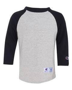 Champion T13Y - T-shirt de baseball raglan pour jeunes Oxford Gray/Black