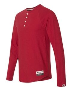 Champion AO380 - T-Shirt Henley à manches longues pour les adultes Carmine Red