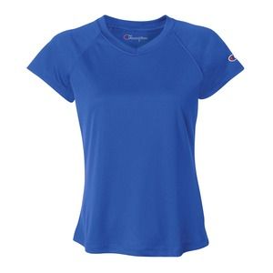 Champion CW23 - T-Shirt Double Dry® Performance à col V Bleu Royal