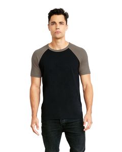 Next Level 3650 - T-shirt coton et manches raglan Warm Gray/ Black