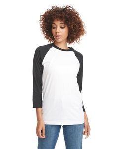 Next Level 6251 - T-shirt CVC manches raglan 3/4 Noir/Blanc