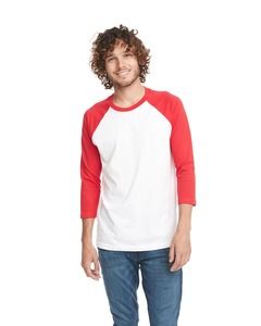 Next Level 6251 - T-shirt CVC manches raglan 3/4 Red/White