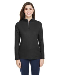 Core 365 CE405W - Polo Fusion Chromasoft Pique Quarter-Zip pour femme Noir