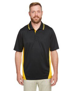 Harriton M386 - Polo Hommes Flash Snag Protection Plus Il Colorblock Black/Snry Yllw