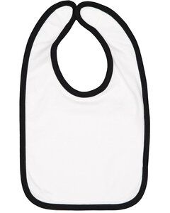 Rabbit Skins RS1004 - Bavoir à bordures contrastées pour bébé Blanc/Noir