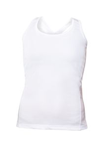 Blank Activewear L201 - Women's Tank Top Racer Back, Birdseye Mesh, 100% Polyester, Dry Fit Blanc