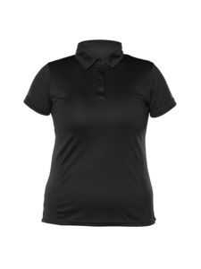 Blank Activewear L349 - Women's Short Sleeve Polo, 100% Polyester Interlock, Dry Fit Noir