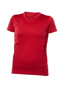 Blank Activewear L720 - Women's Short Sleeve V-Neck T-shirt, 100% Polyester Interlock, Dry Fit Bourgogne