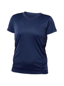 Blank Activewear L720 - Women's Short Sleeve V-Neck T-shirt, 100% Polyester Interlock, Dry Fit Marine