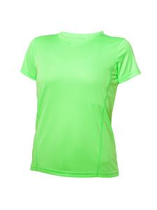 Blank Activewear L720 - Women's Short Sleeve V-Neck T-shirt, 100% Polyester Interlock, Dry Fit Vert Sécurité